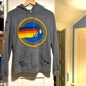 Aviator Nation grey rainbow hoodie